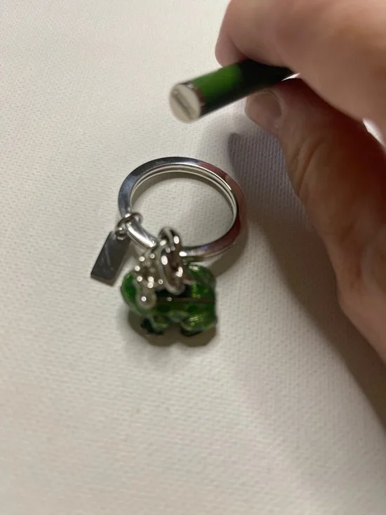 Coach Green Frog Keychain Charm and Green Coach Pen Set - Picture 6 of 8